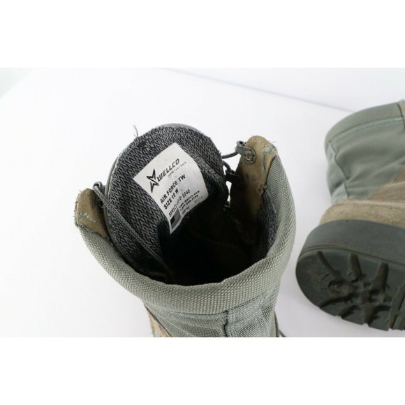 Vintage Rockabilly Mens 10W Vibram Suede Leather Military Combat Boots Green